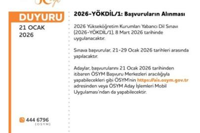 2026 YÖKDİL-1 başvuruları başladı