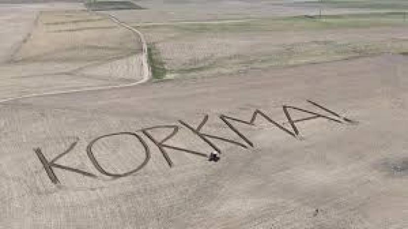 Aksaraylı çiftçi, tarlasına İstiklal Marşı'nın ilk kelimesi, 'Korkma' yazdı