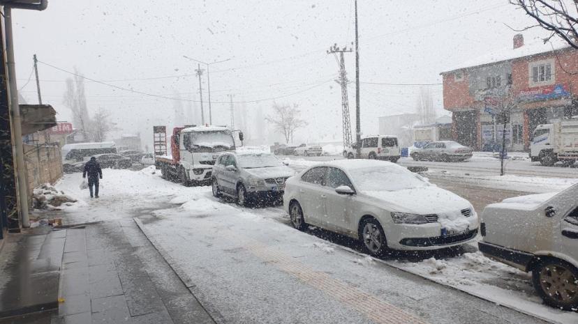 Başkale'de kar yağışı