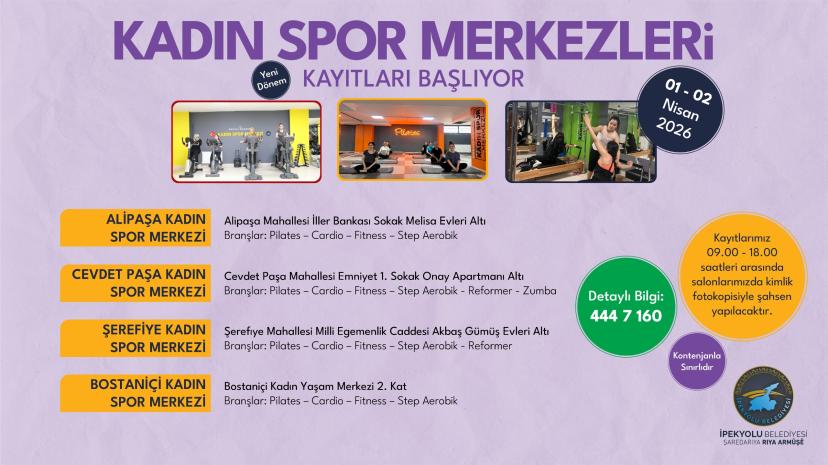 İpekyolunda kadın spor merkezleri kayıtları başladı
