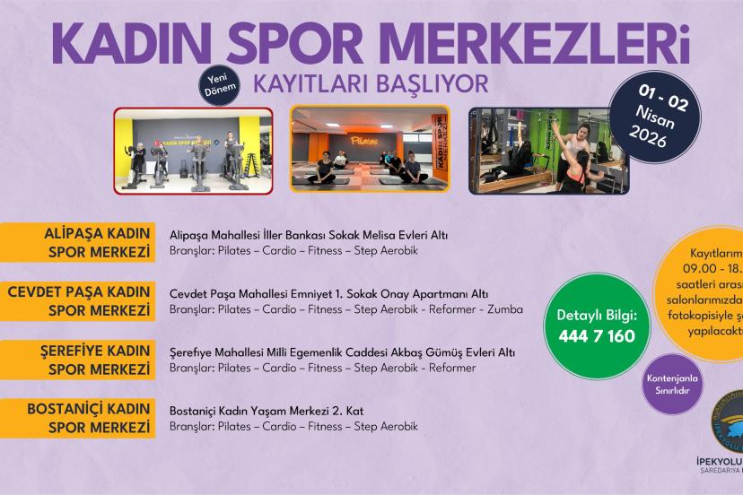 İpekyolunda kadın spor merkezleri kayıtları başladı