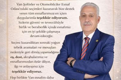 Yeni Başkan Alpaslan 'dan teşekkür mesaji