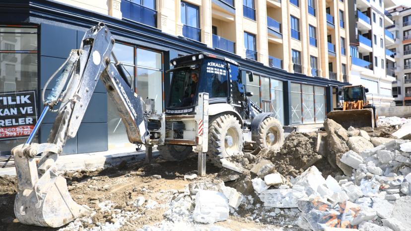 Sıhke Caddesinde bağlantı yolu çalışması