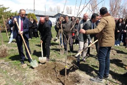 Van'da yerel meyve fidanları toprakla buluşturuldu