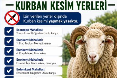 Edremit Belediyesi Kurban Kesim Alanlarını Açıkladı