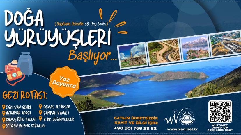 VAN BÜYÜKŞEHİR BELEDİYESİ’NDEN 60 YAŞ ÜSTÜ VATANDAŞLARA DOĞA YÜRÜYÜŞÜ PROGRAMI