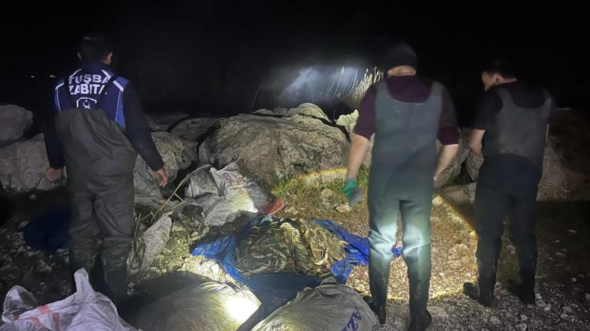 Van'da kaçak avlanan bir ton ölü inci kefali ele geçirildi