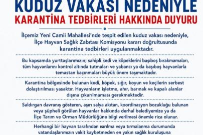 Edremit'te kuduz vakası sonrası karantina uygulaması başladı