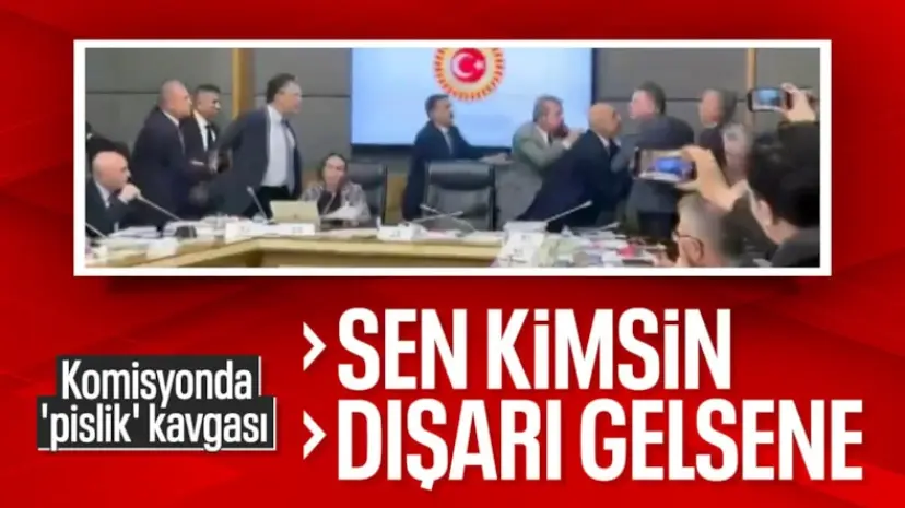 Çerçeve yasa görüşmeleri sırasında MHP'liler ile İyi Partililer arasında gerginlik
