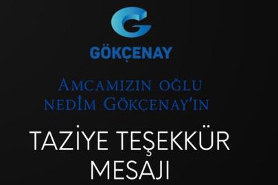 Gökçenay’dan taziye teşekkür mesajı