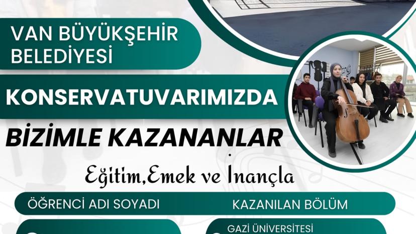 VAN BÜYÜKŞEHİR BELEDİYESİ KONSERVATUVARI’NDAN GURURLANDIRAN BAŞARI