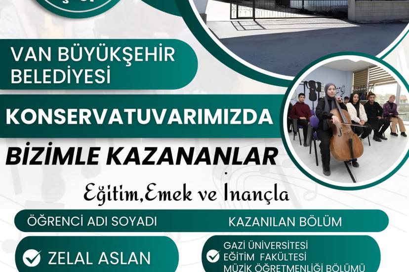 VAN BÜYÜKŞEHİR BELEDİYESİ KONSERVATUVARI’NDAN GURURLANDIRAN BAŞARI
