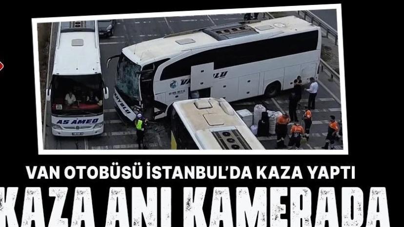 Van otobüsünün kaza anı kameralara yansıdı!