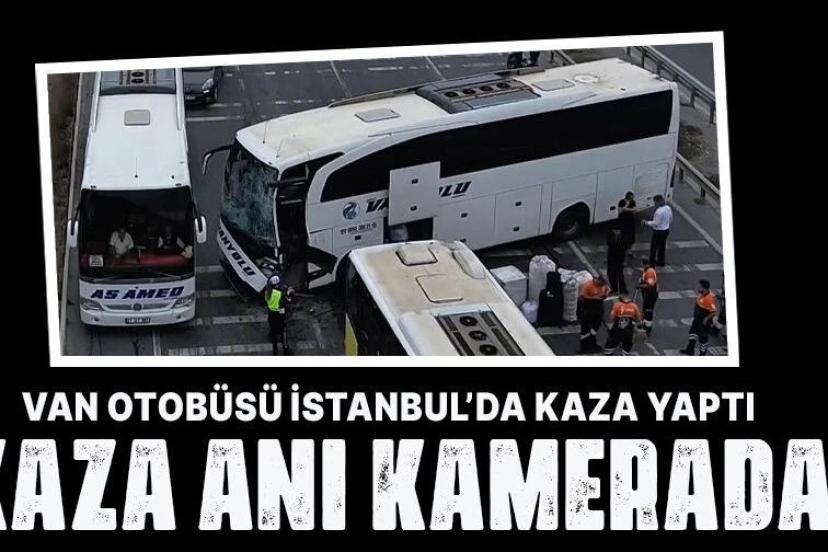 Van otobüsünün kaza anı kameralara yansıdı!
