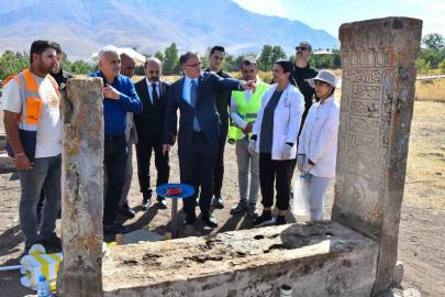 Van Gevaş'taki Selçuklu Mezarlığı'nda 50 dönümlük alanda restorasyon sürüyor