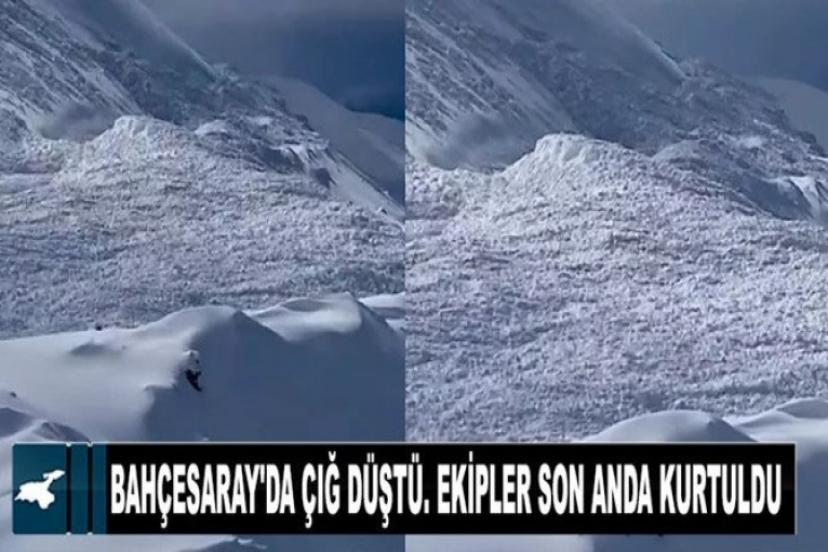 Bahçesaray'da çığ düştü, ekipler son anda kurtuldu