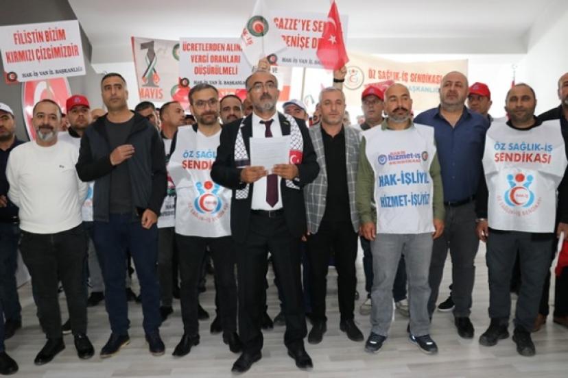 Hizmet-İş Van Şube Başkanı Fatih Akdeniz: “Filistin’e destek insanlık borcumuzdur”